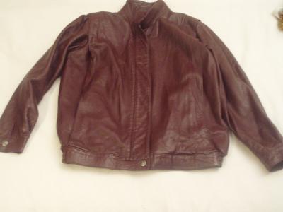  Blouson en cuir bordeau